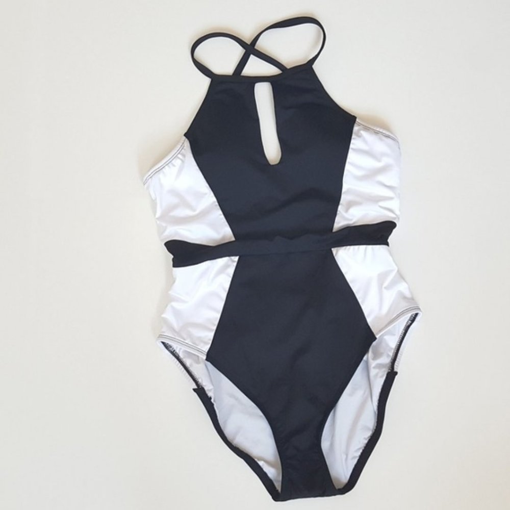 La Blanca Black & White One Piece | Size M, US-6